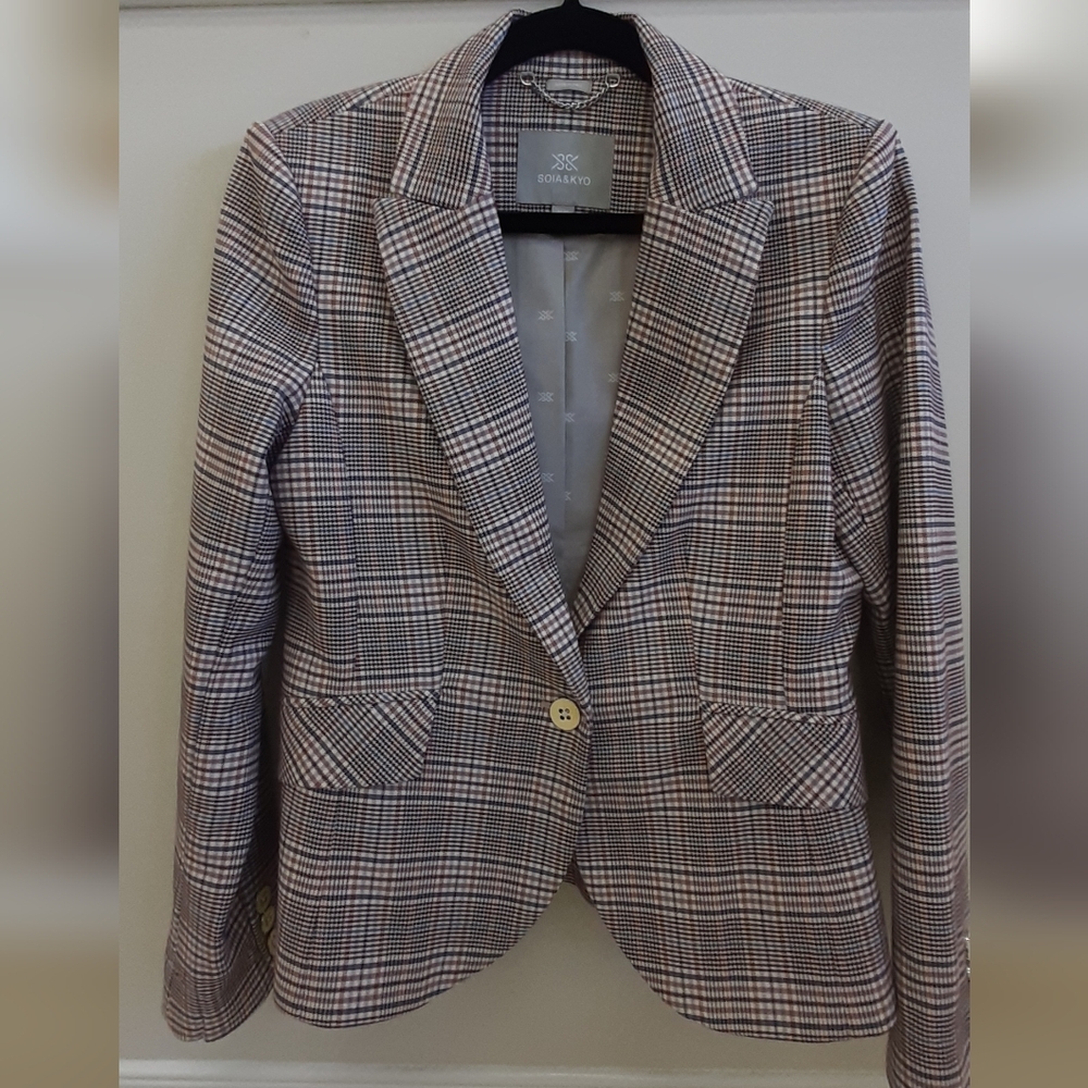 Soia & Kyo Plaid Blazer Size M